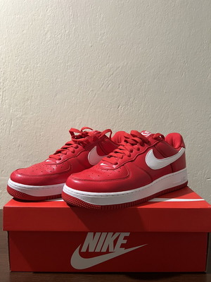 Nike Air Force 1 Low Retro sneakers, red and white, size 44