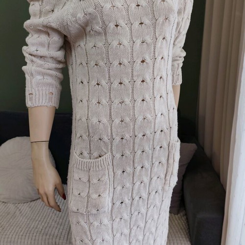 Knitted midi dress like new, beige, Casual Attitude, size L