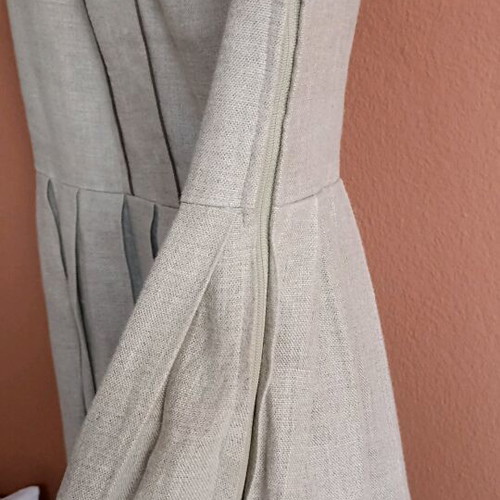 Linen long dress like new, size M, beige