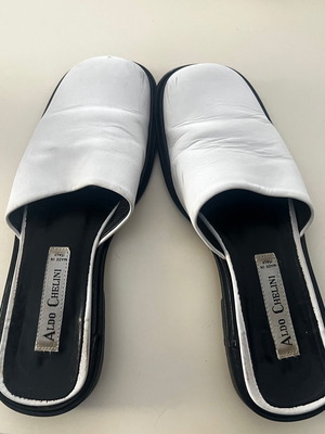Aldo Chelini leather slipper used, white, size 37