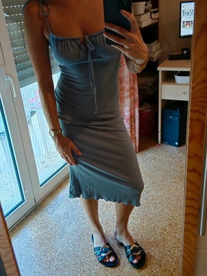 Midi blue dress like new, summer style