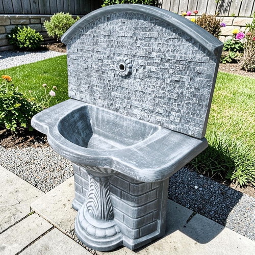 Garden fountain Veselina new, concrete, gray and white