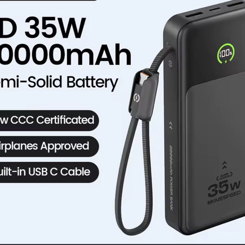 MOVESPEED MSP20 Power Bank 20,000mAh 35W PD with USB-C cable