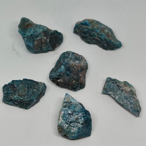 Natural Raw Blue Apatite 6 Pieces 106g