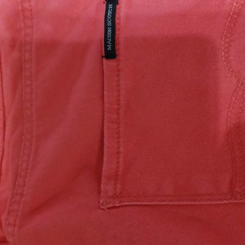Maison Scotch women's chinos pants used, coral red, size S