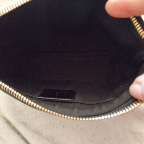 Gucci fabric wrist pouch like new, black