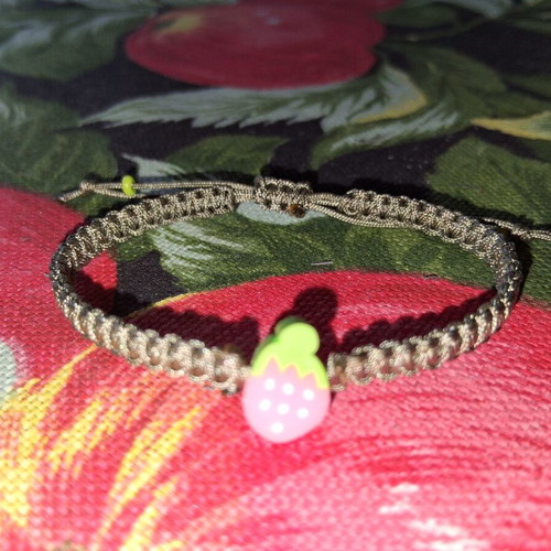 Macrame bracelet set with fruit beads, adjustable size