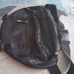 BodyTalk waist bag used, black fabric with multiple pockets
