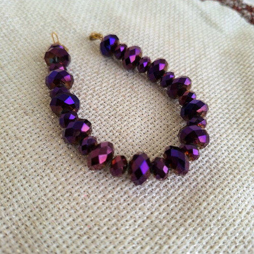 Bracelet new with purple crystals handmade