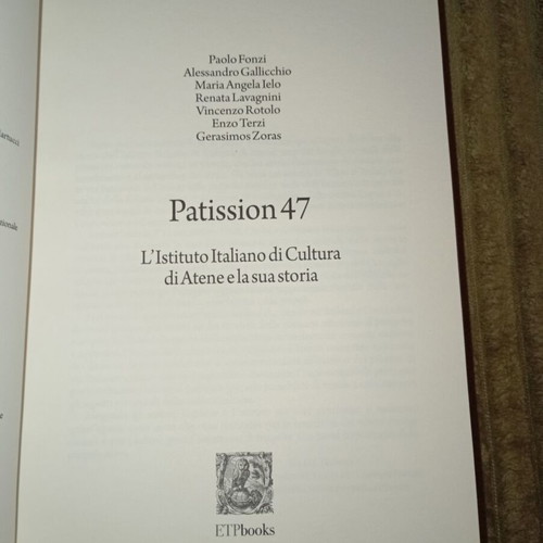Patission 47 L' Istituto Italiano di Cultura di Atene new, Italian
