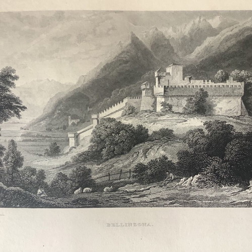 Bellinzona 1840 chalcography used 33x23cm