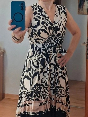 Anel asymmetric dress like new, black and beige, size M