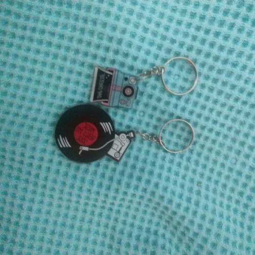 Acrylic keychains new, pack of two, multicolor