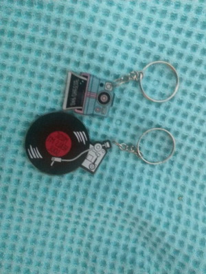Acrylic keychains new, pack of two, multicolor