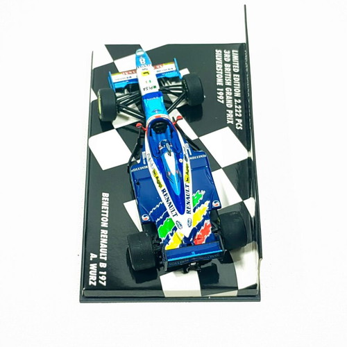 Minichamps 1:43 Benetton Renault B197 model car, Alexander Wurz 3rd British GP 1997