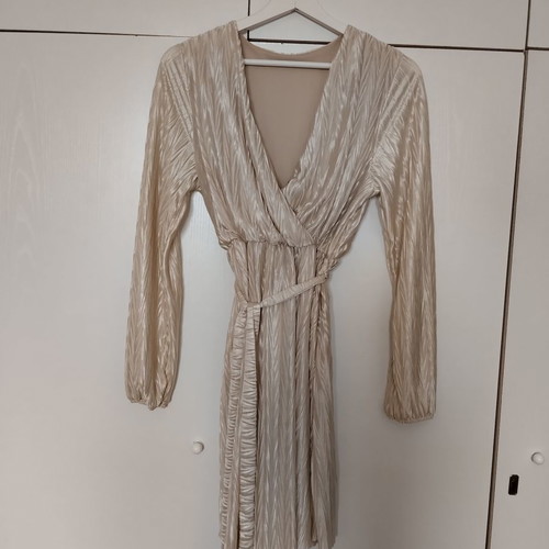 Dress new one size in golden beige cream shade