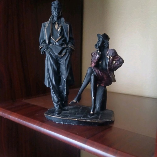 Decorative man-woman figurines used, gypsum, 1980s
