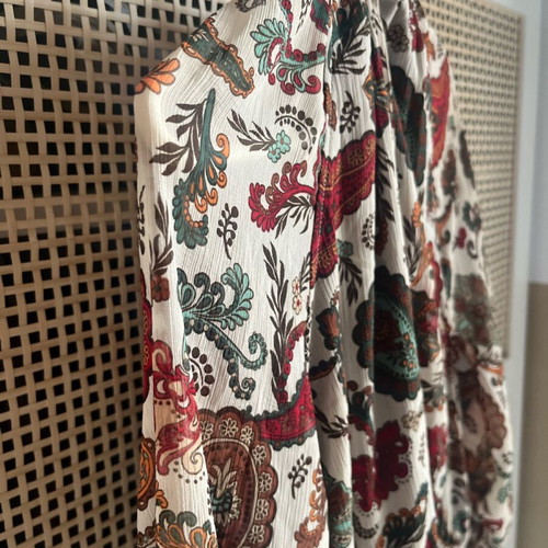 Benetton dress with paisley new, red multicolor, size M