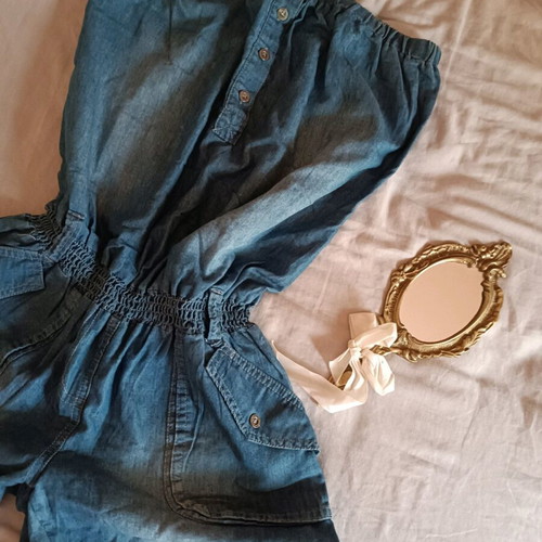 Strapless denim jumpsuit like new, size M