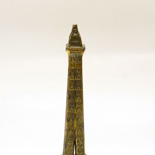 Vintage Eiffel Tower figure Paris France gold finish circa 1950–1970