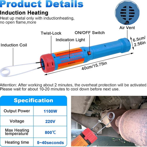 Induction Heater for Bolts and Nuts 1100W New