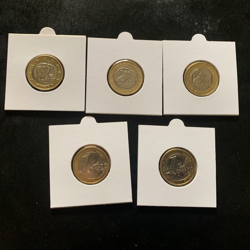 1 Euro Coin UNC 2002 Pack of 5 New