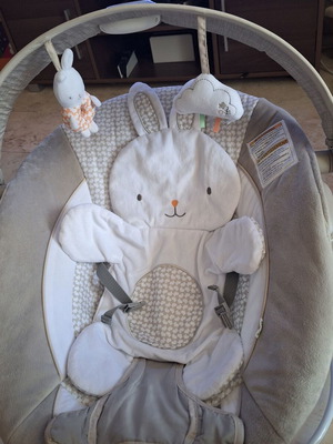 Relax Ingenuity bouncer used with vibration, white noise, music, and lights