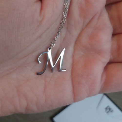 Necklace with letter M stainless steel by pnoe new