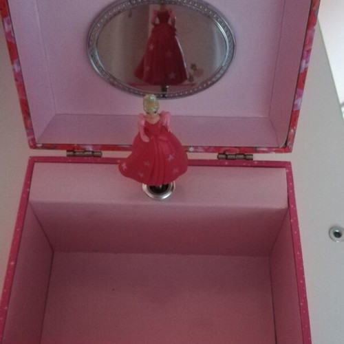 Disney Cinderella Music Jewelry Box like new with mirror and rotating figure