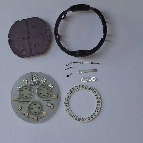 Citizen Eco Drive watch parts used, men's, gray titanium