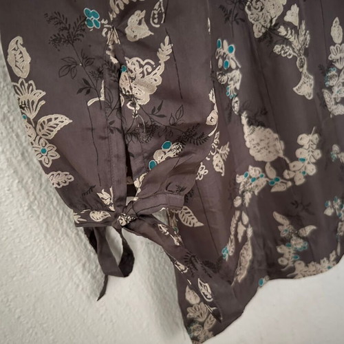 Silk floral tunic Vertiges Atelier like new, brown, size L