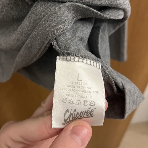 Chicorée Gray Blouse with Lace Size L Like New