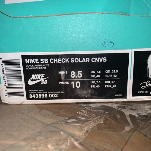 Nike Sb Check Solar CNVS sneakers used, mid condition, size 42, black