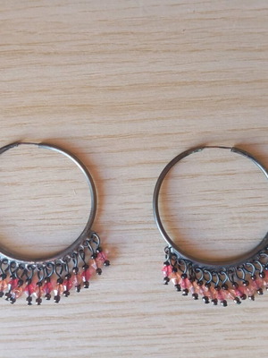 Hoop earrings used, multicolor, diameter 4cm, length 6cm