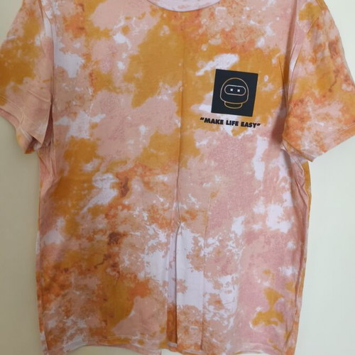 Bershka men's colorful t-shirt like new with back letter print, size L