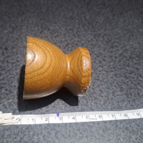 Vintage wooden egg cup Tajimi Pottery Ltd sample Japan