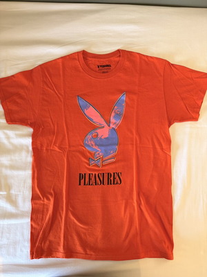 Pleasures x Playboy T-shirt medium size, like new, orange
