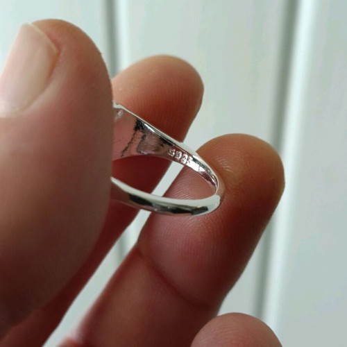Women's adjustable ring with enamel stone 925 silver plated new