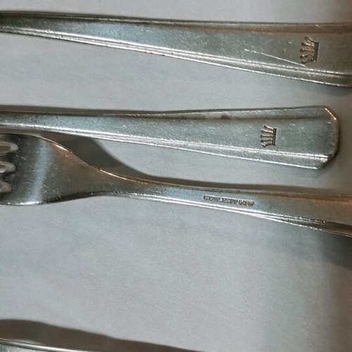 Hepp Pforzheim 44-Piece Silver-Plated Cutlery Set for 11 People used