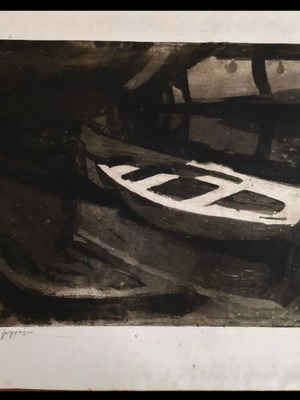 Boats signed essay by P. Tetsis like new