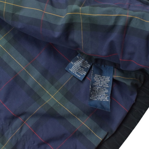 Polo Ralph Lauren Bayport Harrington Jacket black tartan lined, used, XL
