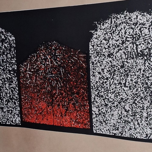 Mario Prassinos Arbres silk screen print like new, signed limited edition