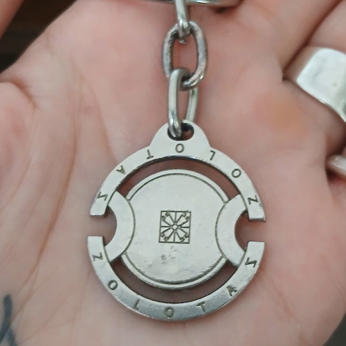 Zolotas rare collectable keychain used, stainless steel with evil eye