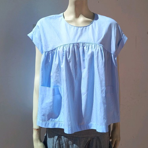 Zara cotton blouse in very loose fit, size XL, blue
