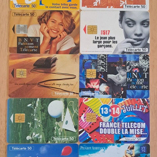 French phone cards used, lot of 103 different