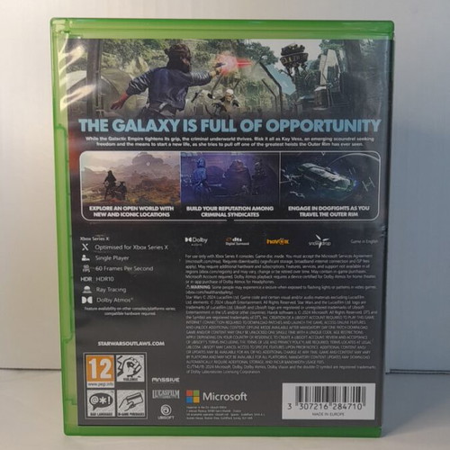 Star Wars Outlaws Xbox One game, English edition, complete with manual