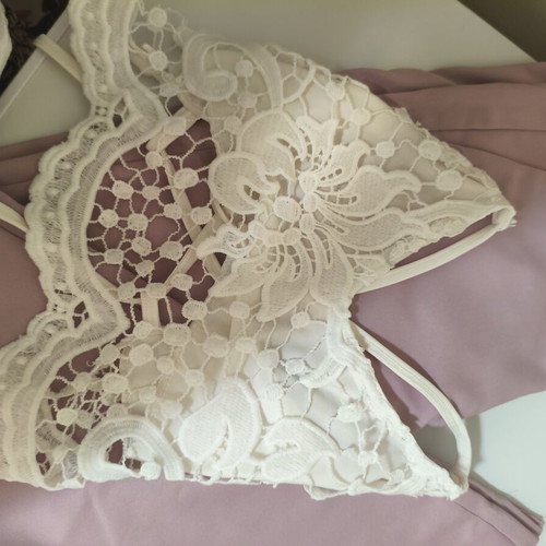 Lilac pants and white crop top set XS like new Bershka