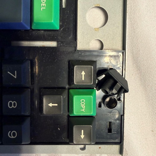 Amstrad CPC 464 keyboard used, functional with missing up arrow springs