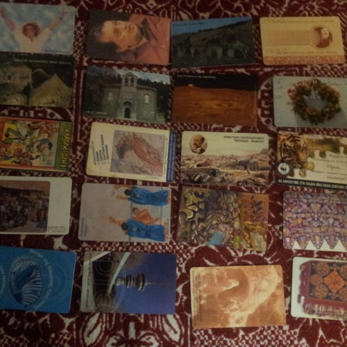 Phone cards used, pack of 20 pieces