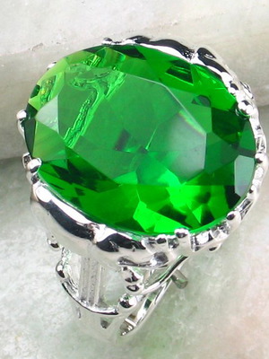Fashion 925 ασημένιο δαχτυλίδι με Tsavorite colour κρύσταλλο καινούργιο